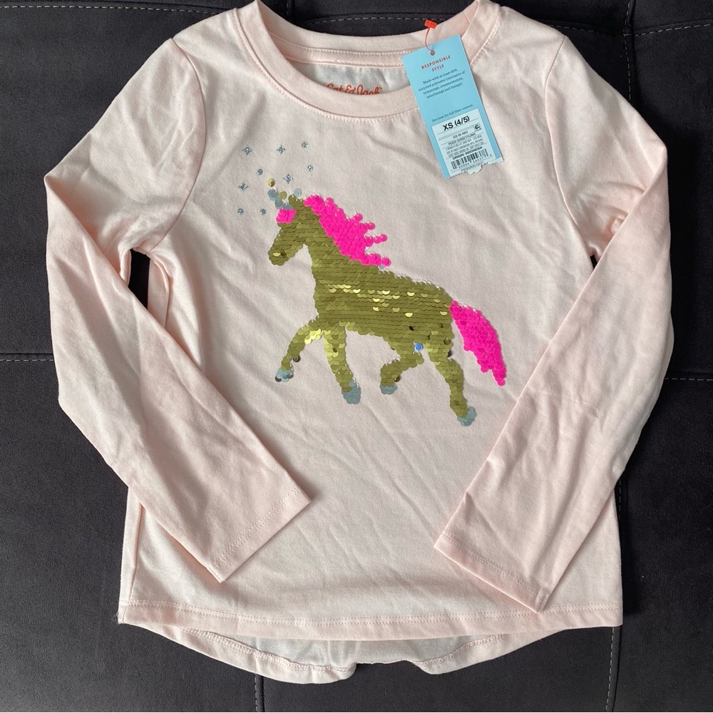 Girls Cat & Jack Changeable Sequined Unicorn Long sleeve Shirt